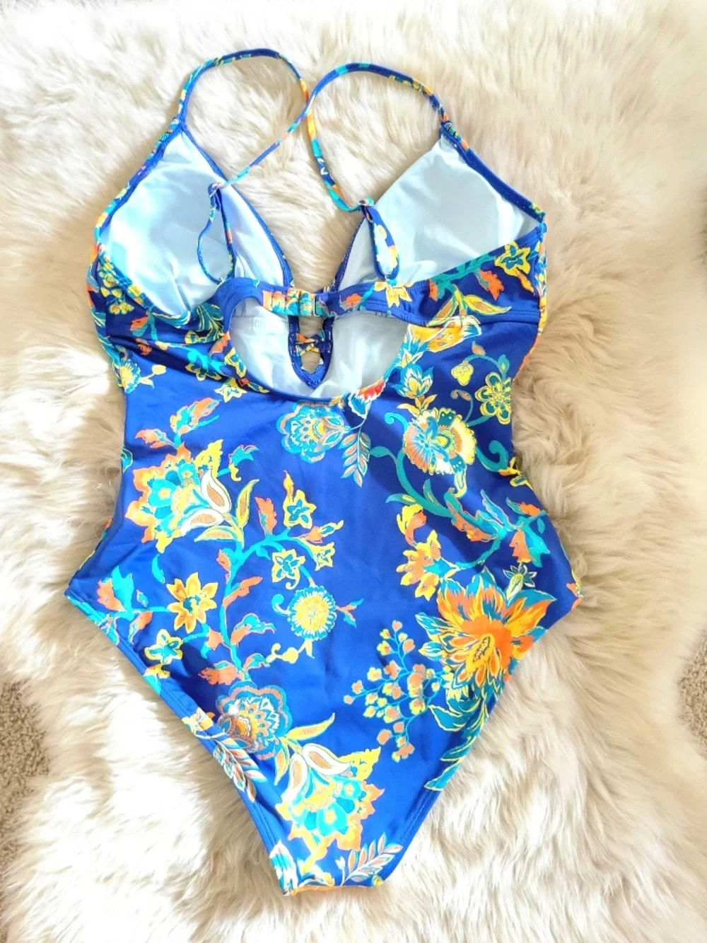 Cupshe Floral Slim & Sculpt One-Piece Swim Suit- L